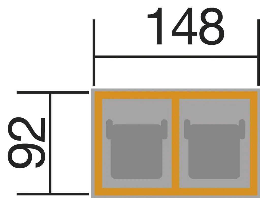Mülltonnenbox für 2 Tonnen a 240 L, anthrazit imprägniert