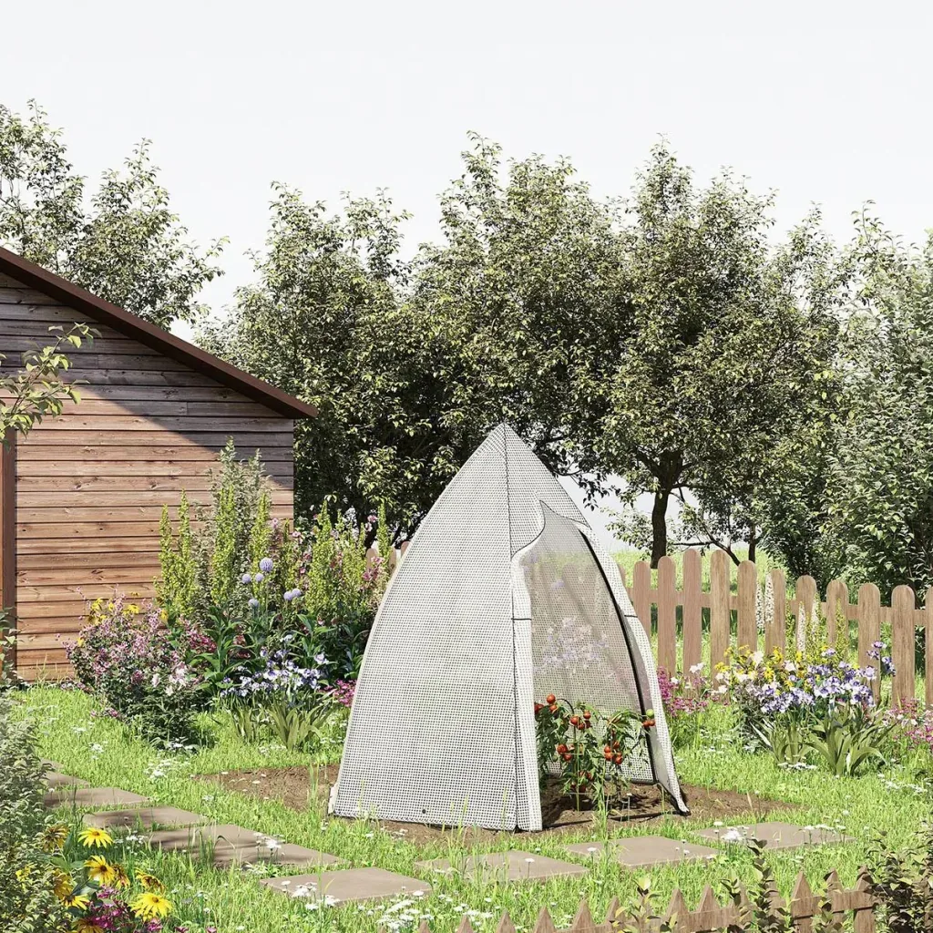 Wintergartenzelt für Pflanzen - Roll-up Garten - Weiß - 160 x 138 x 180 cm