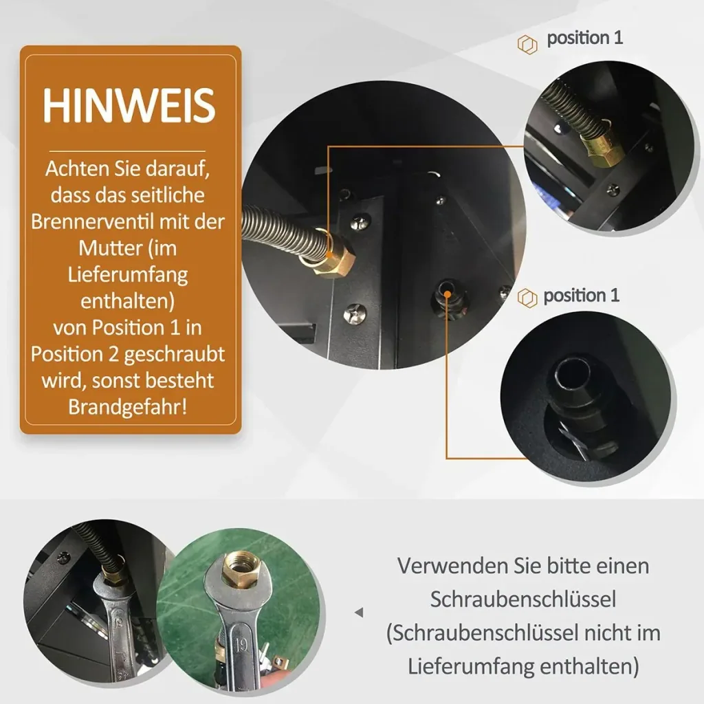 Grillwagen mit 4 Brennern schwarz