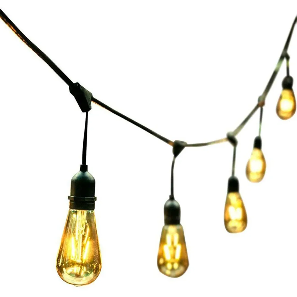 VT-713 Wasserdichtes Kabel E27 komplett mit 15 Armaturen - Prick-Kabel - Partybeleuchtung - E27 - 15 Meter - anschließba