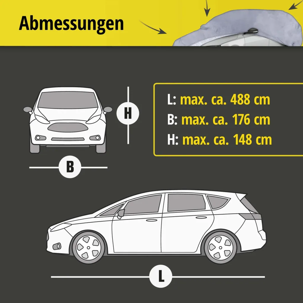 Autoabdeckplane all weather - Größe 7 - 488x176x148cm - PVC beschichtet