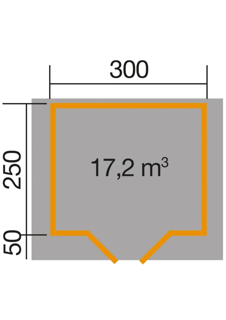 Gartenhaus 209 Gr.2,5, 333 x 310 x 261 cm hellgrau mit Doppeltür