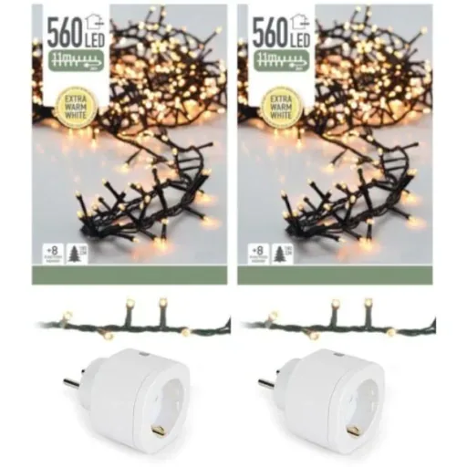 2x Weihnachtsbaumbeleuchtung 11 Meter Smart steuerbar per Telefon 560LED für den Innenbereich METAL Smart home