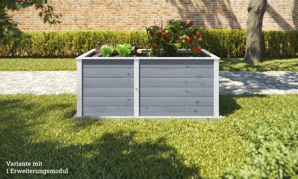 Ergänzungssatz Hochbeet Modular, Wandstärke 21 mm, grau, 67 cm