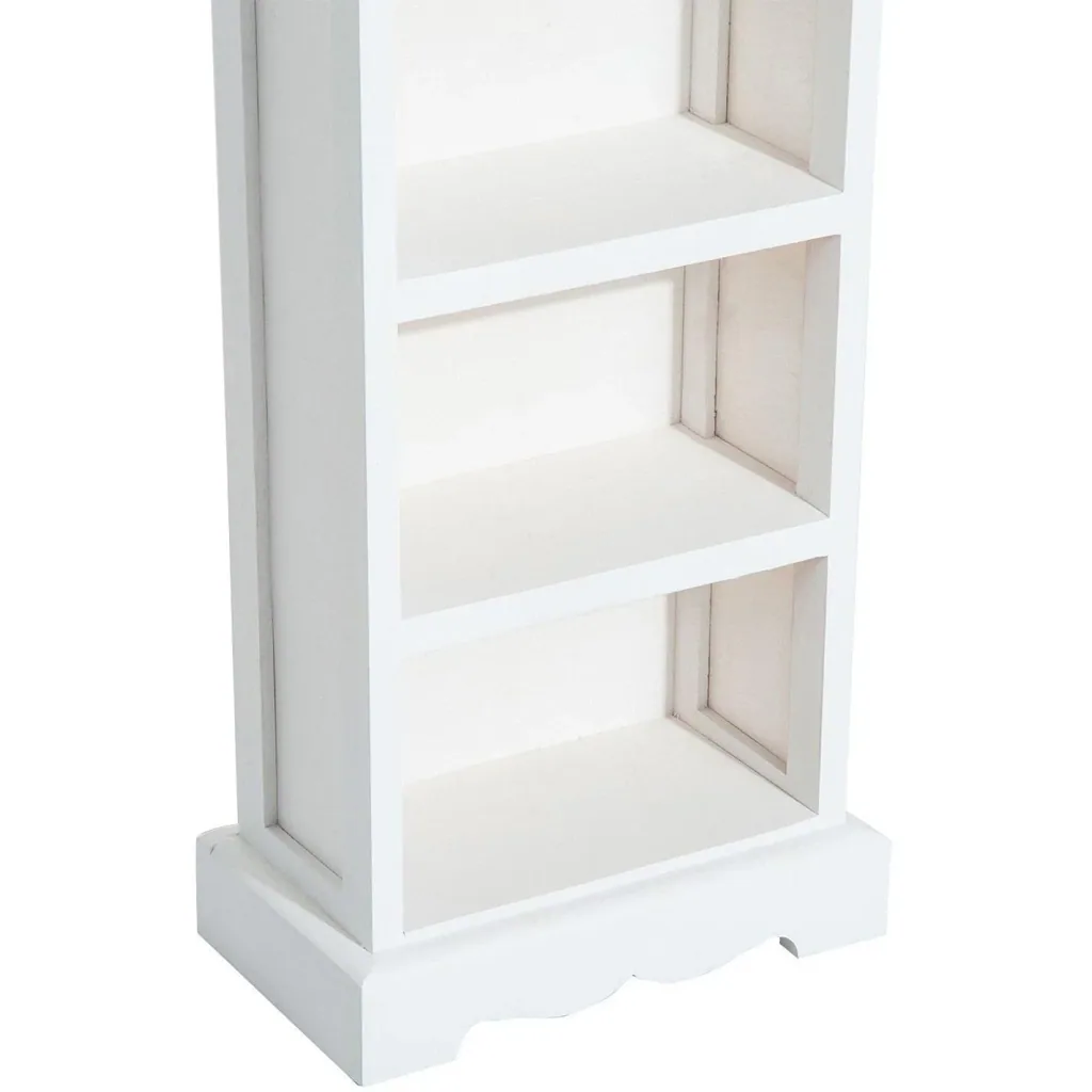 DVD Standregal Holz Turm 5 Fächer Weiß