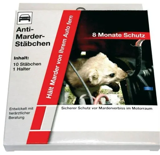 Anti Marder Stäbchen, 10 Stück mit Halter