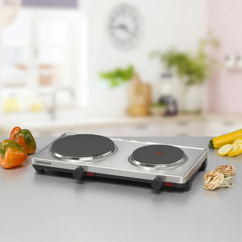 Doppelkochplatte "AK 3099/E" mit Edelstahlgehäuse, 3000 Watt