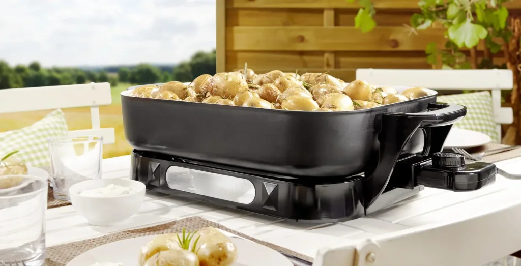 Keramik Multi-Buffetpfanne, 1500 Watt, mit Glasdeckel