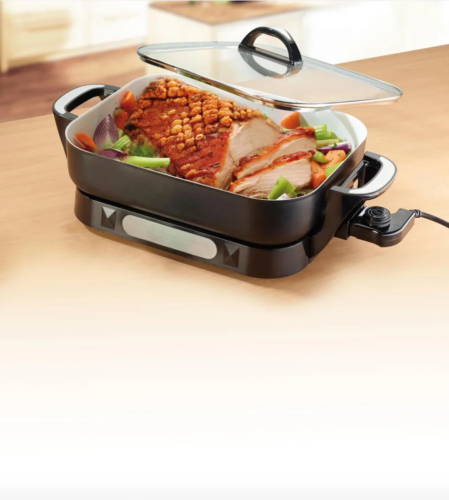 Keramik Multi-Buffetpfanne, 1500 Watt, mit Glasdeckel