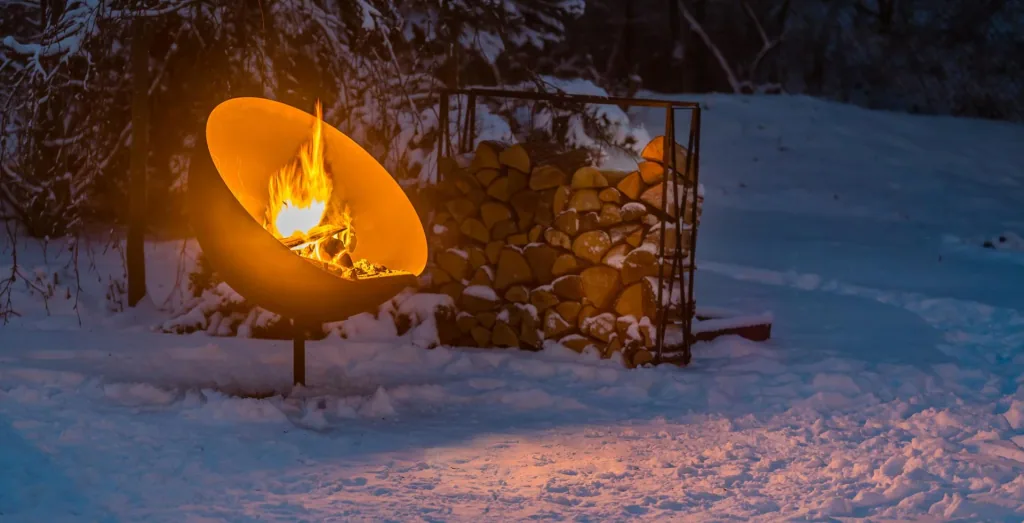 Feuerschale LUNE inklusive Grillrost und Schwenkarm