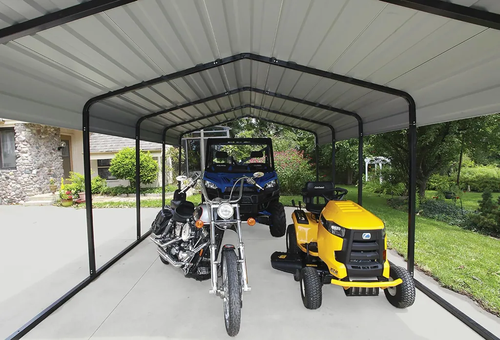 ShelterLogic Stahlcarport Neapel 370x610 cm beige/schwarz