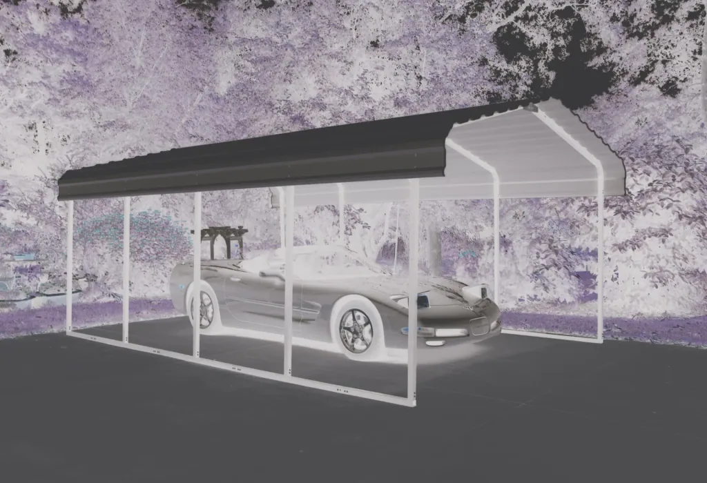ShelterLogic Stahlcarport Neapel 370x610 cm beige/schwarz