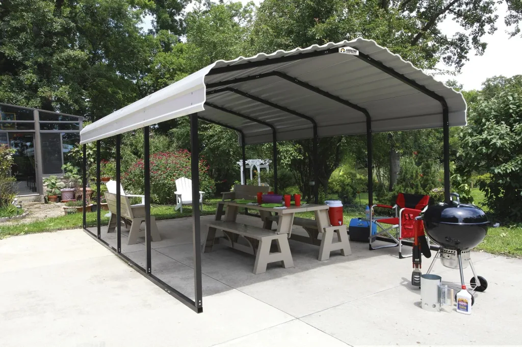 ShelterLogic Stahlcarport Neapel 370x610 cm beige/schwarz