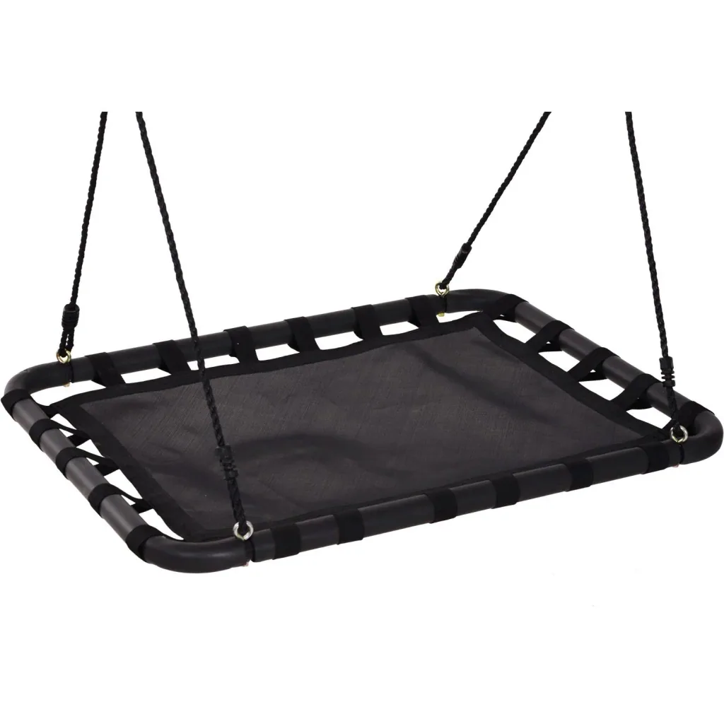 Nestschaukel Kinderschaukel Outdoor Schaukel Gartenschaukel bis 100 kg belastbar Schwarz 100 x 76 x 4 cm
