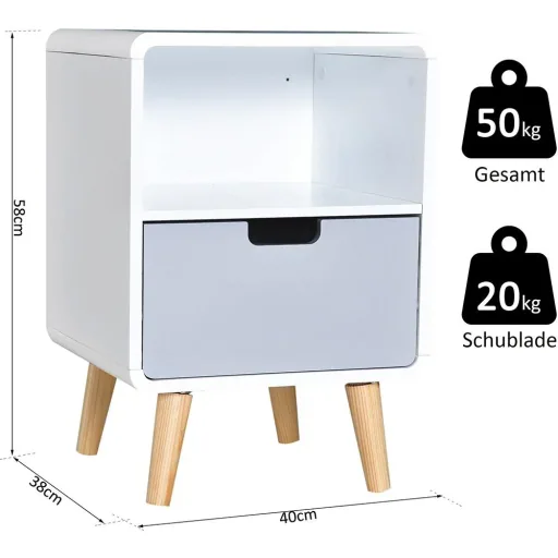 Nachtkommode mit Schublade