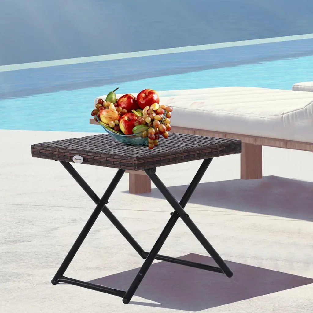 Polyrattan Gartentisch klappbar braun