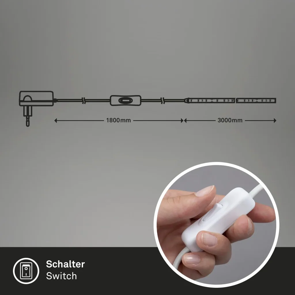 LED-Band, 3 m, weiß, 90 LEDs, 3.000 K, 10 Watt