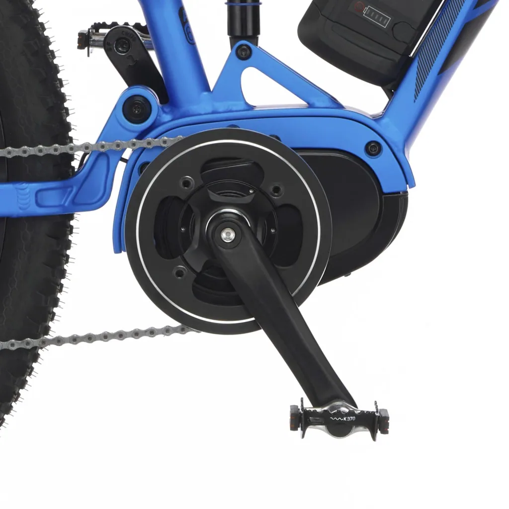 Unisex E-Bike MTB, 27,5 Zoll, Rahmengröße 48cm, 10-Gang Kettenschaltung, blau matt, MONTIS EM 1862