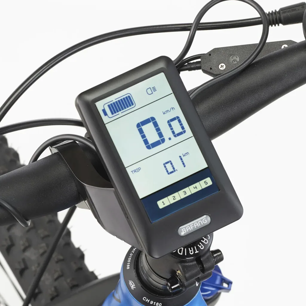 Unisex E-Bike MTB, 27,5 Zoll, Rahmengröße 48cm, 10-Gang Kettenschaltung, blau matt, MONTIS EM 1862