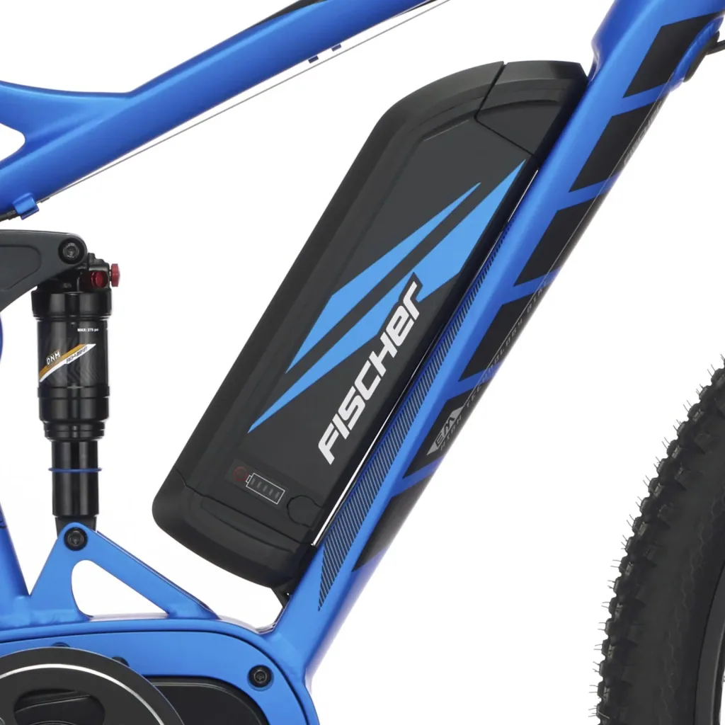 Unisex E-Bike MTB, 27,5 Zoll, Rahmengröße 48cm, 10-Gang Kettenschaltung, blau matt, MONTIS EM 1862