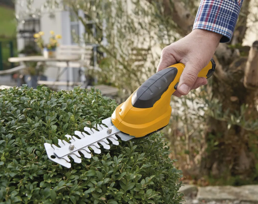 Li-Ion Akku Gras-& Strauchscheren Set mit Gartensack, Multischärfer und 3,6V Akku Schraubendreher