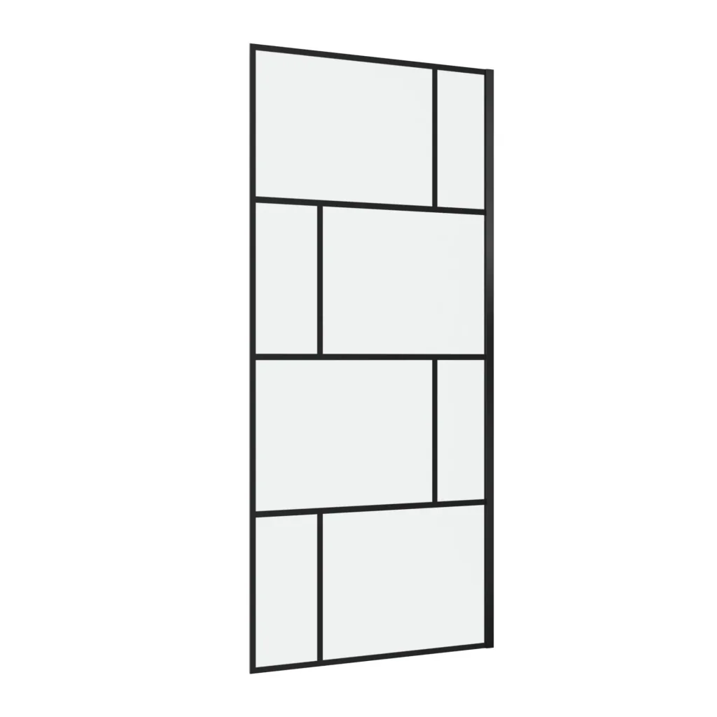 Duschwand in modernem Design 90 x 195 cm - Glasdusche mit matt schwarzen Wandprofil