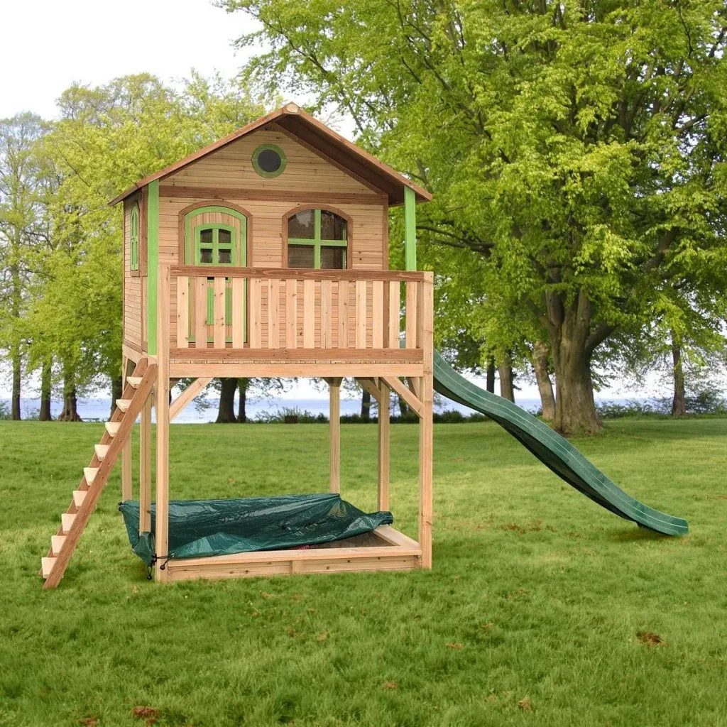 Andy Spielhaus Braun/Grün - Grüne Rutsche