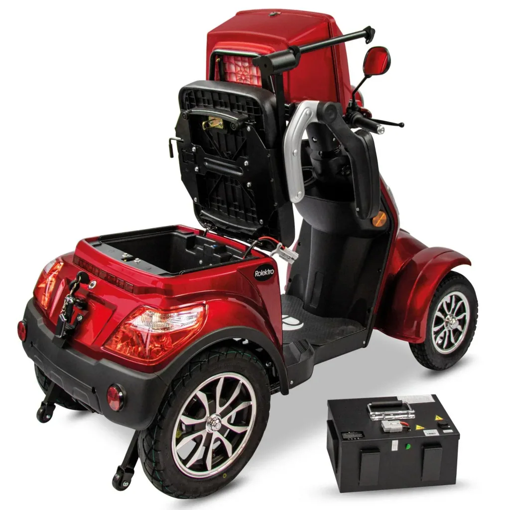 E-Quad 25 V3 Lithium Rot, 1.000 Watt + Getränkehalter