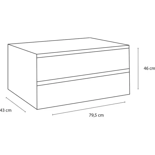 Concept Kabinettschublade 80cm gris fsc