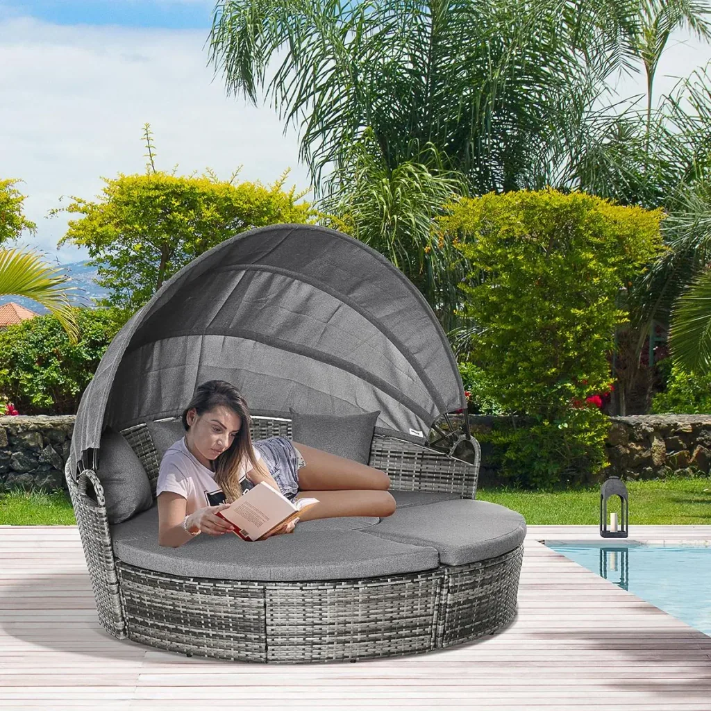 Rattan Sonneninsel 5-teilige Loung