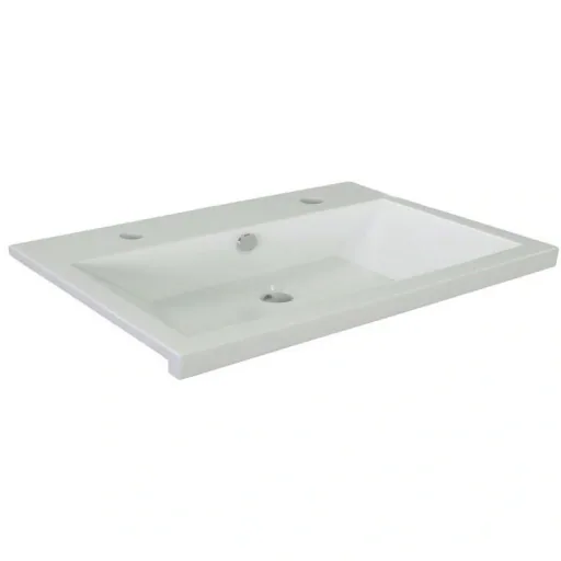 Concept Waschbecken Polybeton 2 gaten 100cm Weiss