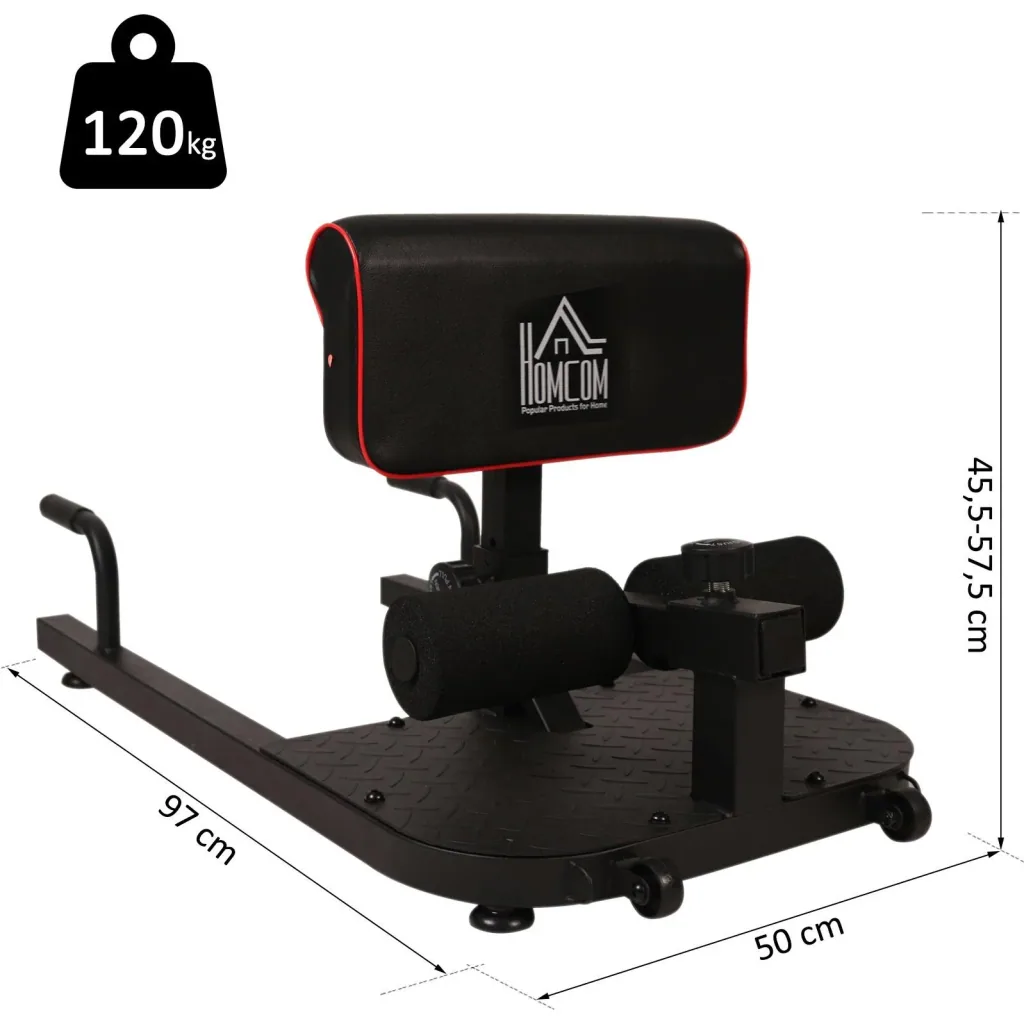 Kniebeugentrainer Beintrainer 3 in 1 Trainer verstellbar rollbar bis 120 kg Schwarz