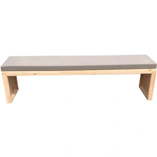 Gartenbank Douglas Holz 150 cm inkl. Wasser- und schmutzabweisendem Kissen Taupe