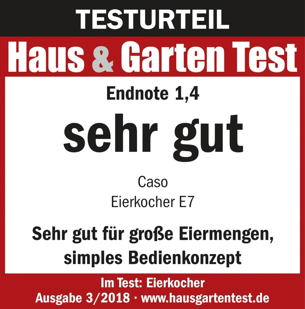 Eierkocher E7 mit 13 elektronisch geregelten Kochstufen