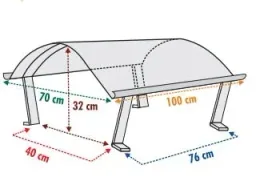 Kamindach 70 x 100 cm, Kaminabdeckung aus Edelstahl V2A