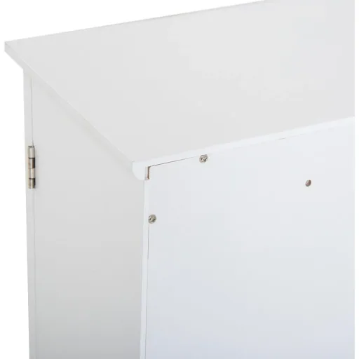 Wandschrank Hängeschrank Küchenschrank Mehrzweckschrank Lamellentüren Holz Weiß 60 x 22,5 x 64 cm
