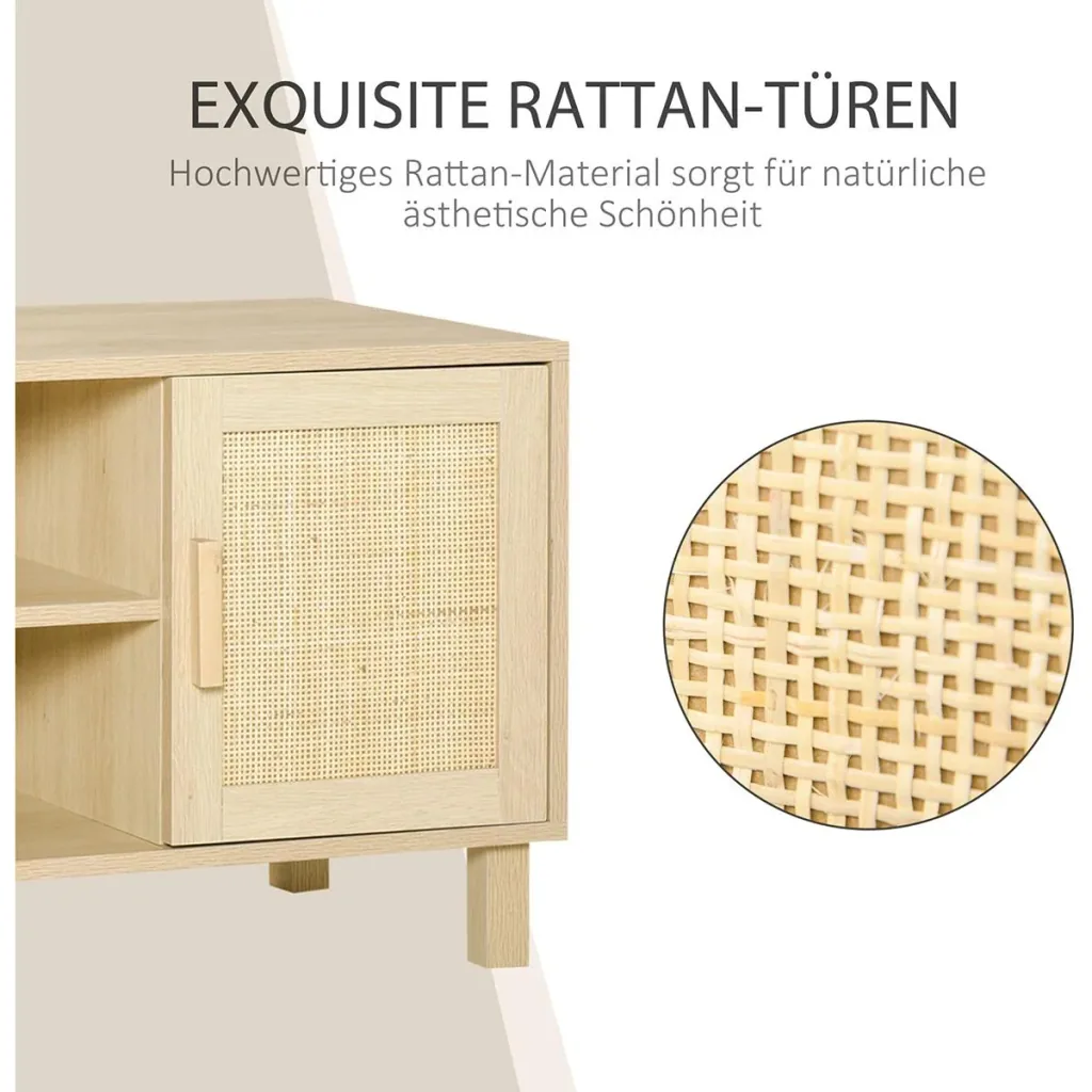 Fernsehschrank mit Rattanoptik natur