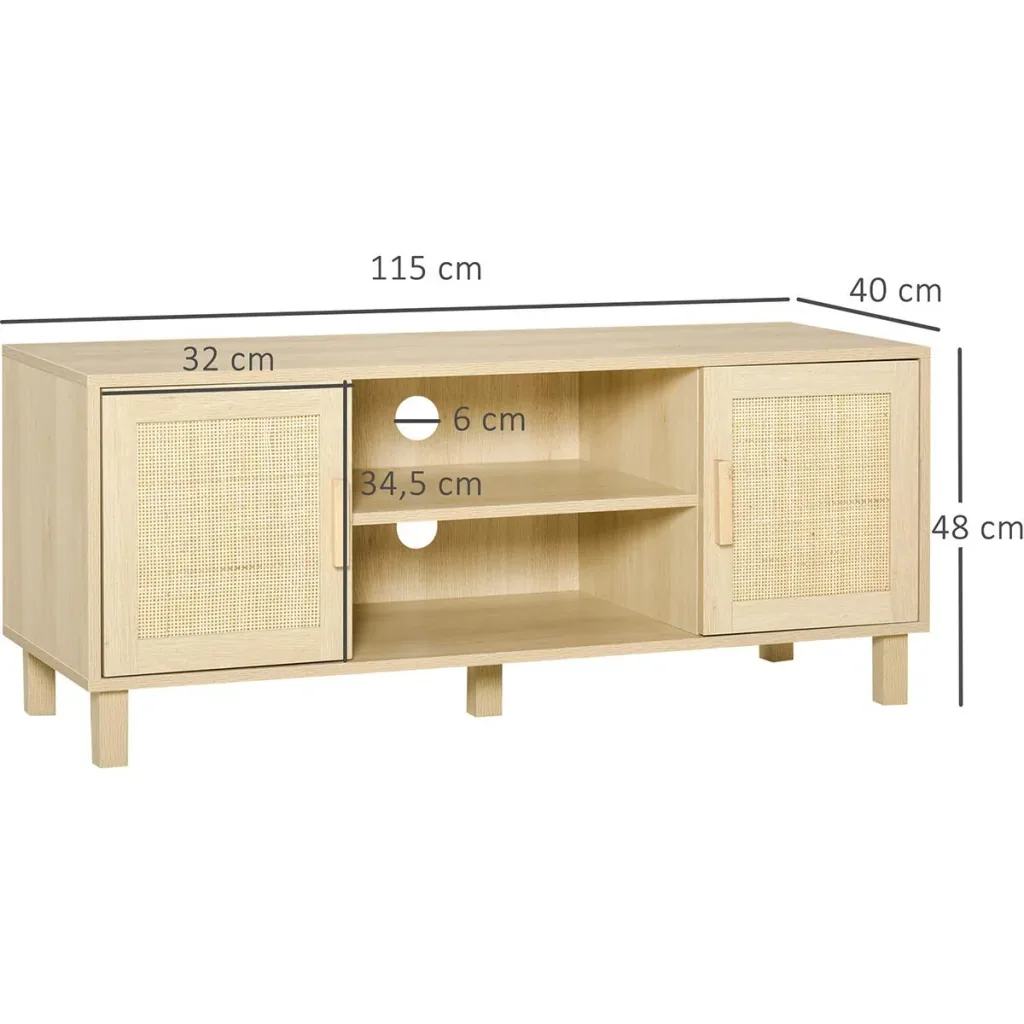Fernsehschrank mit Rattanoptik natur