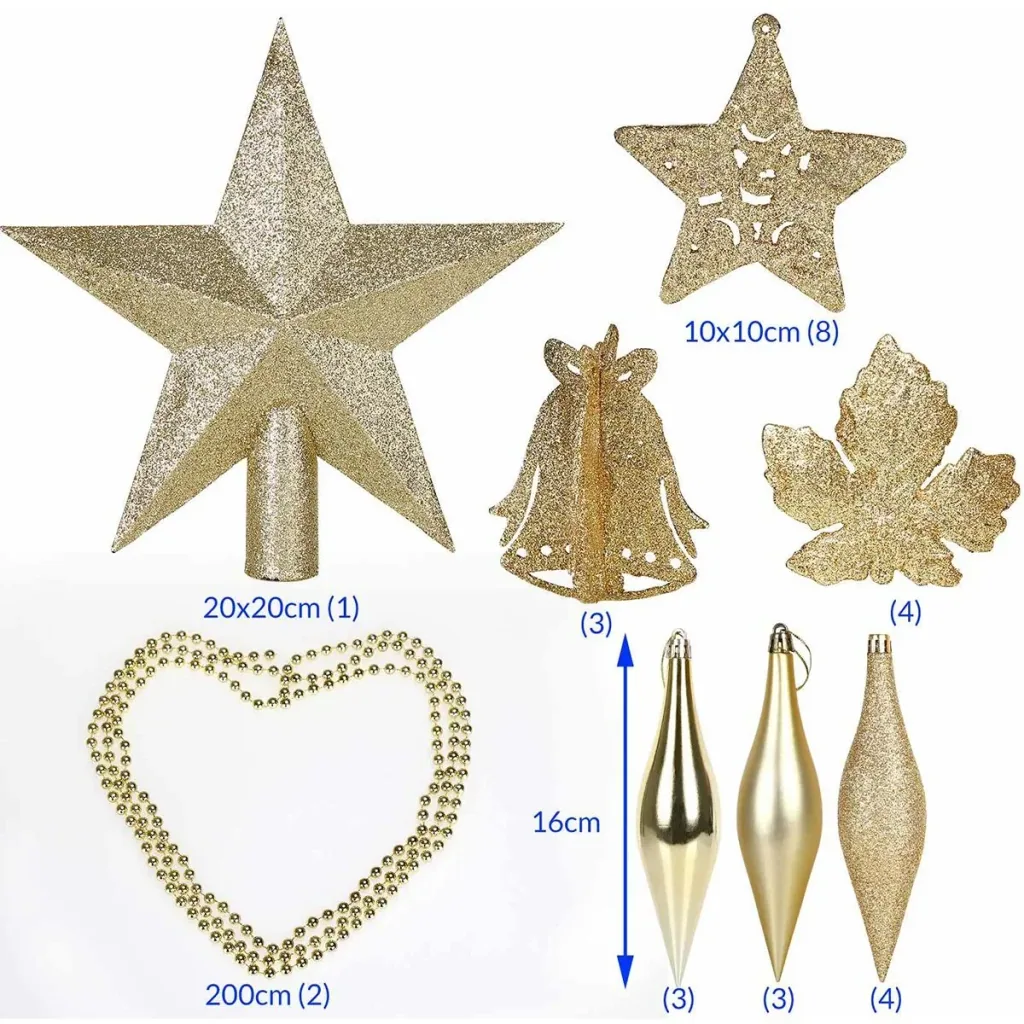 Weihnachtskugeln gold 102 Stk.