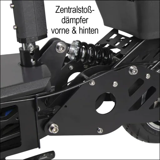 Forca E-Roller "Camper" Safety Plus 20 km/h inkl. Einkaufskorb, Blinkanlage, Gepäck-Case und Lithium-Akku schwarz