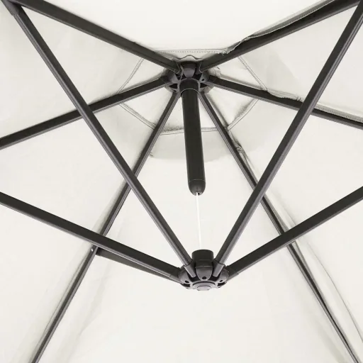 Sonnenschirm faltbarer Aluminium Creme mit Kurbel Ø 300 cm
