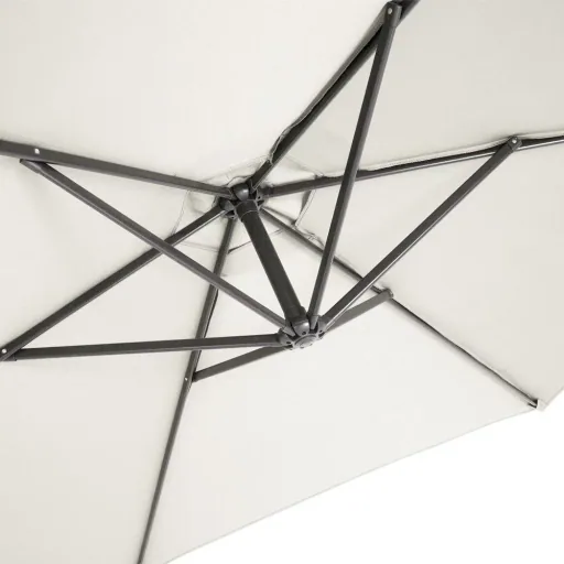 Sonnenschirm faltbarer Aluminium Creme mit Kurbel Ø 300 cm