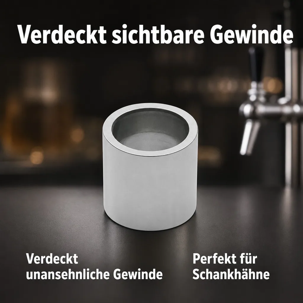 Distanzhülse, Abstandshalter, Abstandshülse - für Schankhahngewinde, 50 mm, Chrom