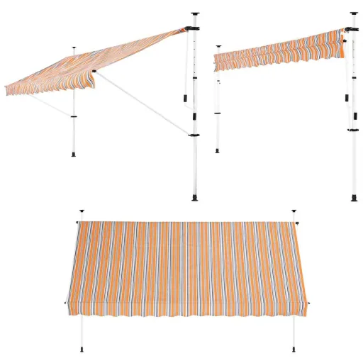 Klemmmarkise gelb/blau 300cm