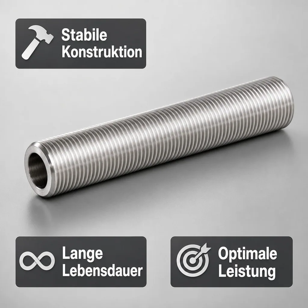 Gewindestutzen, Gewinderohre - beidseitig Einstich, NW 10mm - 5/8 Zoll Gewinde, 110mm