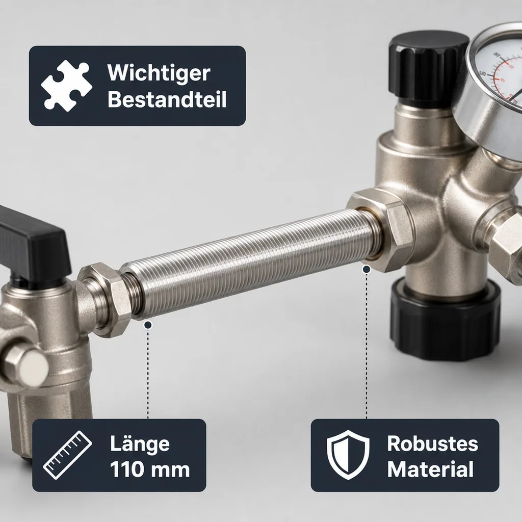 Gewindestutzen, Gewinderohre - beidseitig Einstich, NW 10mm - 5/8 Zoll Gewinde, 110mm
