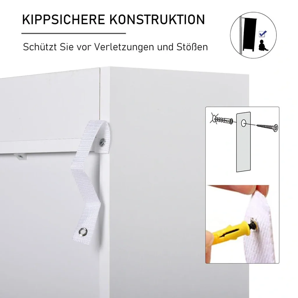 Bücherregal mit 3 Stoffboxen, Mehrzweckschrank, Spanplatte, Vliesstoff, 62,5 x 30 x 128 cm