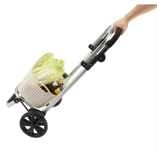 Einkaufswagen grau Aluminium 35L 31x24x54cm