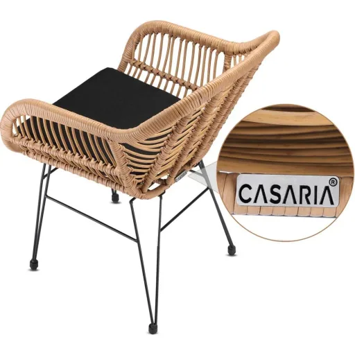 Poly Wicker Chair Bali 2 Stück Natur