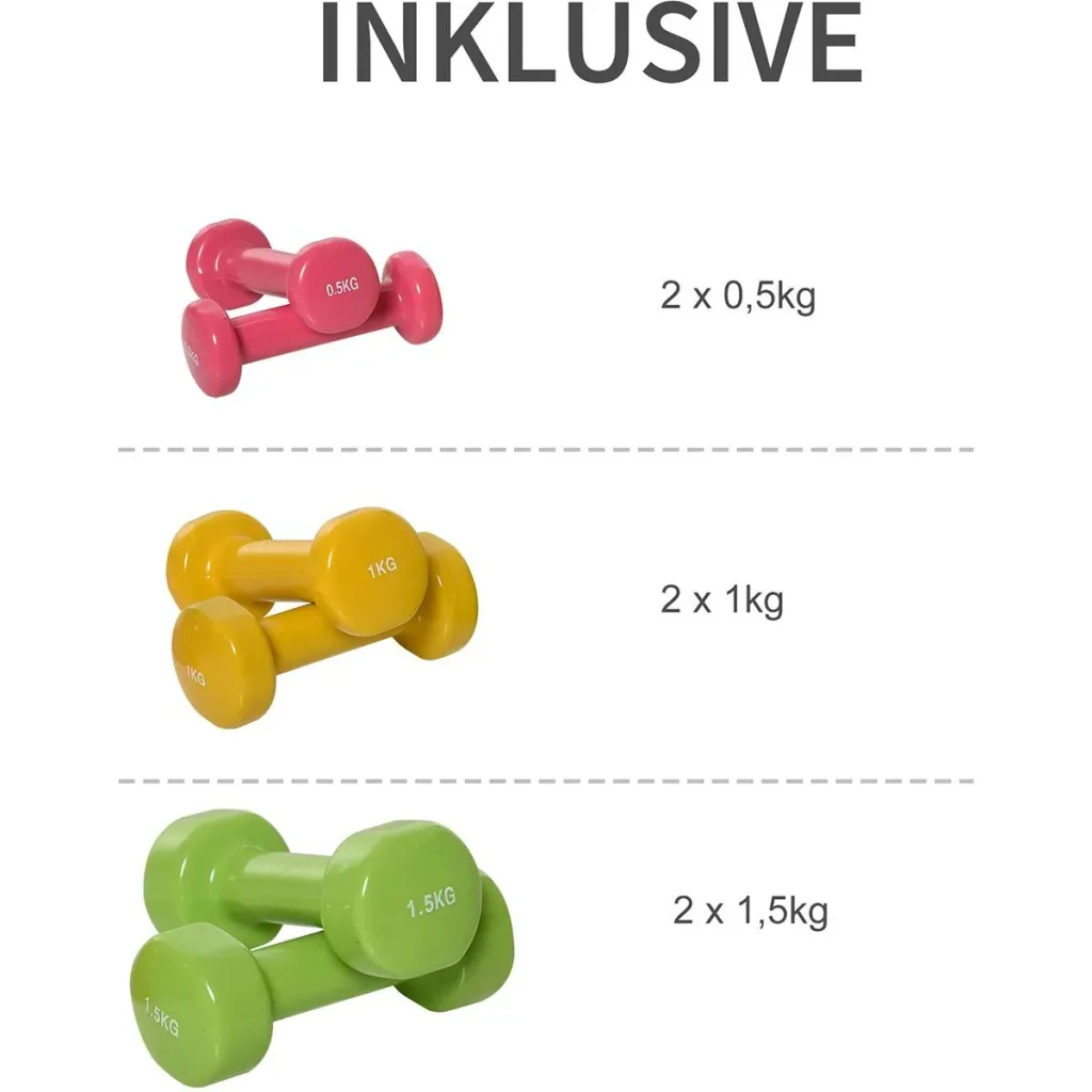 Hantel Set 6 kg bunt